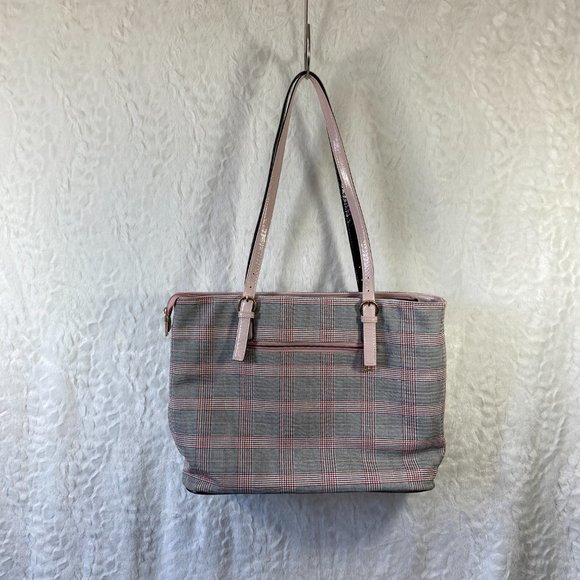 MOSISO  plaid Tote laptop bag carry all  houndstooth large Pink bow, stylish - Picture 10 of 14